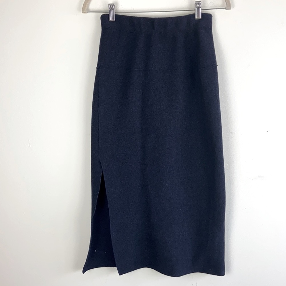 Zara Navy Midi Skirt